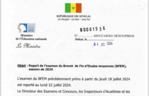 BFEM 2024 reporté : Le ministre de l’Éducation nationale annonce une nouvelle date