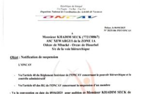 Tensions au sein de l’ODCAV de Mbacké : Mame Mor Sarr élu président en l’absence du camp adverse