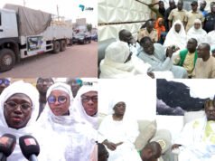 MAGAL TOUBA: Le minitre de la famille, de l’action sociale et des solidarités, Marie Angélique Mame Selbé Diouf apporte sa contribution, en denrées alimentaires pour accompagner le comité d’organisation du Grand Magal de Touba (vidéo)