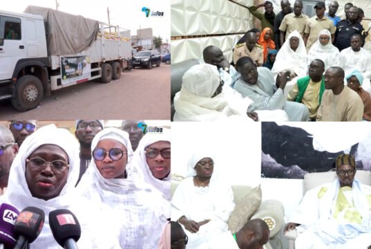 MAGAL TOUBA: Le minitre de la famille, de l’action sociale et des solidarités, Marie Angélique Mame Selbé Diouf apporte sa contribution, en denrées alimentaires pour accompagner le comité d’organisation du Grand Magal de Touba (vidéo)