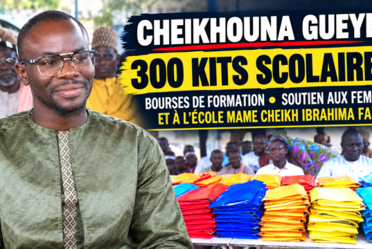 Mbacké : Cheikhouna Gueye distribue 300 kits scolaires, offre des bourses et renforce son soutien aux femmes.